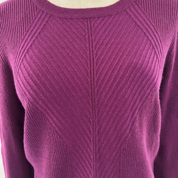 Nine West Purple Crew Neck Sweater with Long Sleeves - Picture 4 of 10